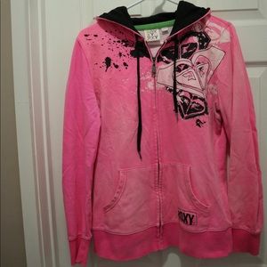 Hot pink Roxy zip-up hoodie 🌸